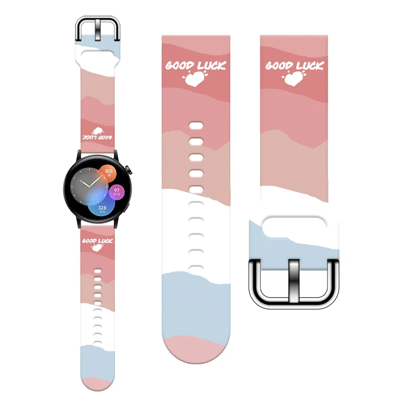 

Macaron 20mm Printed Strap for Samsung Galaxy 4/5 40mm 44mm 4Classic 42mm 46mm Band Replaceable Bracelet for 5Pro 45mm Watchband