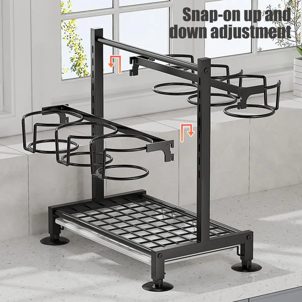 Полка для хранения Противоскользящий держатель бутылки с водой 2-уровневая полка