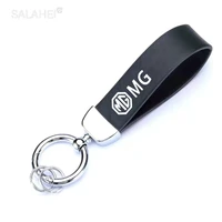 leather car keychain keyrings for mg 6 350 42 550 zt 7 zs hs gs 3 tf 5 rx5 zr gt morris garages auto key decoration accessories