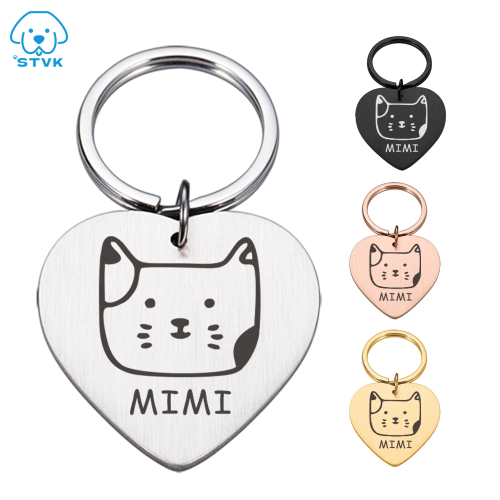 

Free Engraving Cat ID Name Tag Collar Accessories Cats ID Tag Collars Stainless Steel Pet ID Tags for Kitten Pet Engraved Collar