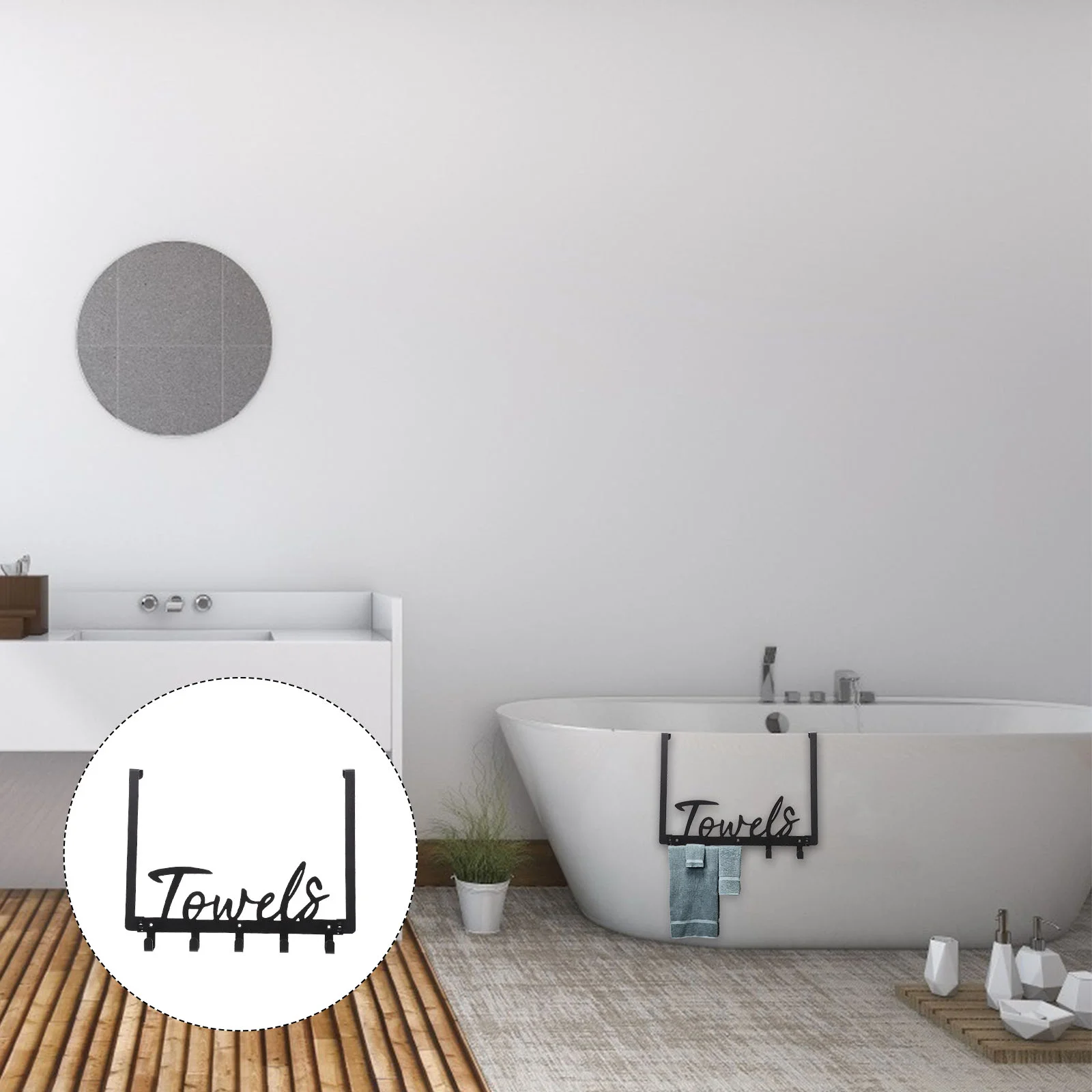 

1 Set Door Hanger Household Hat Hook Over Door Towel Rack Over the Door Organizer for Hotel Bedroom Bathroom