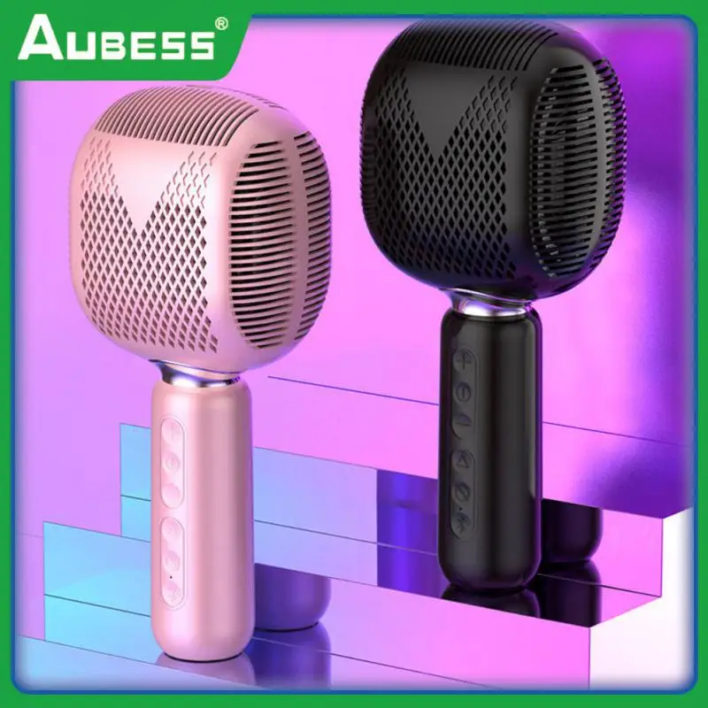 

Sound Card Voice Changer Large Capacity Battery Mobile Phone Singing Wireless Microphone Black Pink Noise Reduction