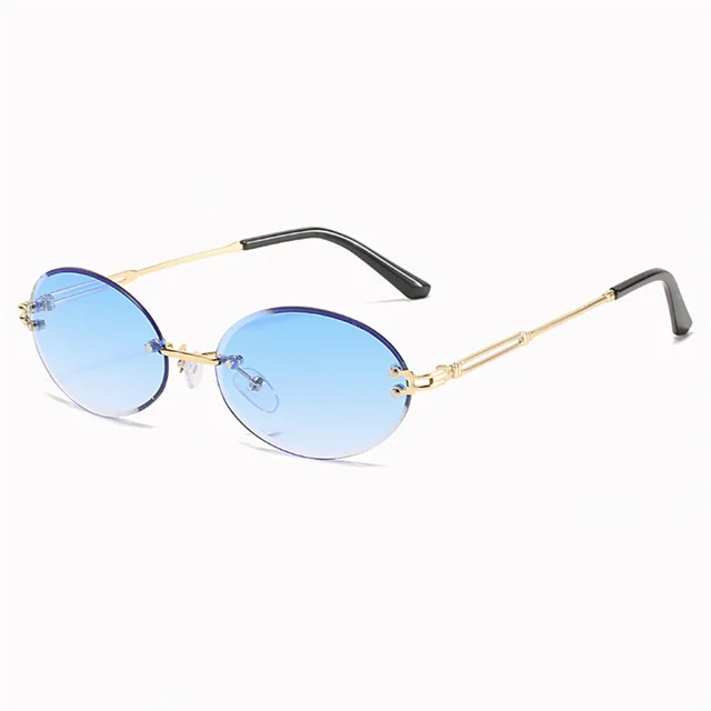 Woman Sunglasses Personalized Frameless Cut Edge Sunglasses Oval Trim Small Frame Sunglasses Photochromic Rimless Sunglasses 4