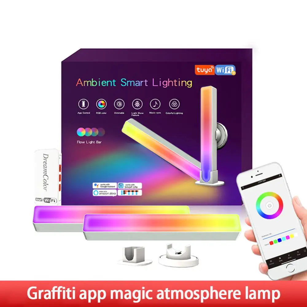 

Wifi And Bluetooth App Control Symphony Music Rhythm Pickup Light Mart Ambient Lamp Desktop Background Rgbic Atmosphere Light