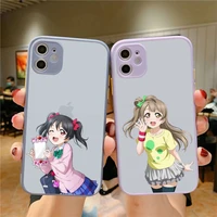 yndfcnb love live school idol diary phone case for iphone x xr xs 7 8 plus 11 12 13 pro max 13mini translucent shockproof case
