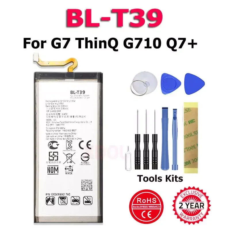 

100% Original New Phone BL-T39 Battery For G7 G7+ G7ThinQ LM G710 ThinQ G710 Q7+ LMQ610 BL T39 BLT39 Mobile Phone Bateria