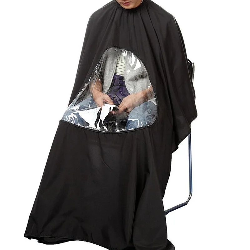 

115*80cm Professional Waterproof Styling Salon Barber Hairdresser Hair Cutting Hairdressing Gown Cape with Viewing Window Apron