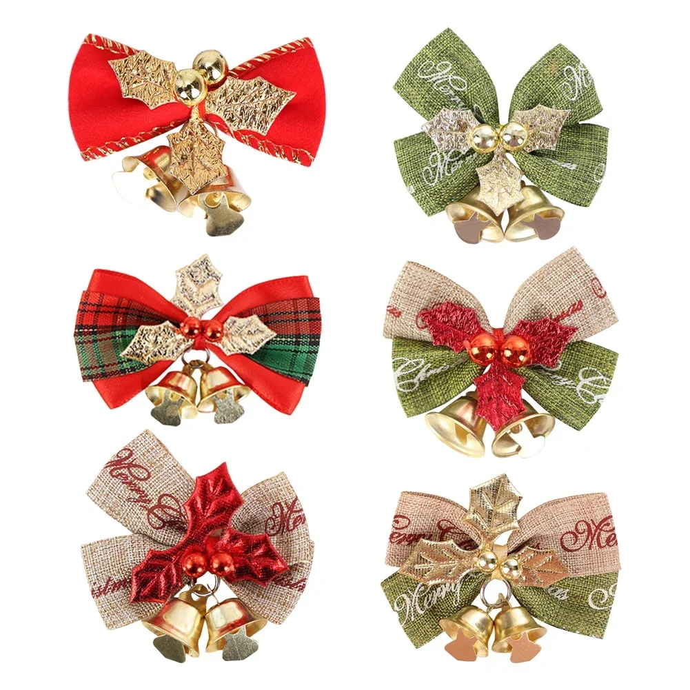 Рождественские Банты 4 5 X См Мини-рождественские Колокольчики Цветочные Гирлянды