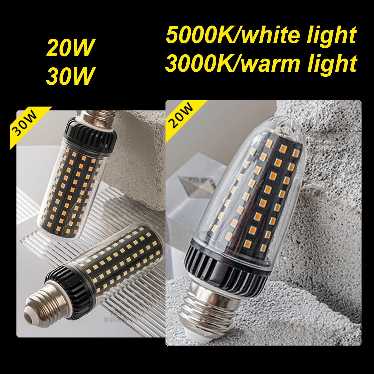 Фото Led Кукурузная лампочка 20w 30w 20w / 30w Холодное и теплое E14 / e27 360 / градус 220v 240v Прозрачное / pc / Корпус Smd2835 №3