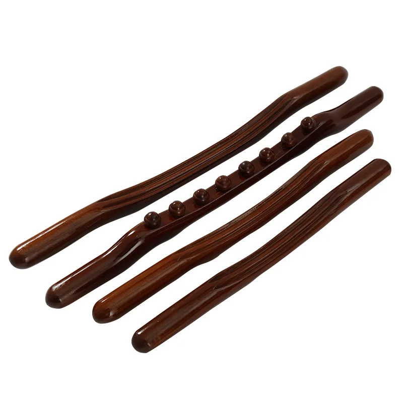 

4Pc Scraping Stick Set Wood Back Shoulder Neck Waist Leg Massage Tool Burner Meridian Brush Slim Cellulite Massager Rod for Body