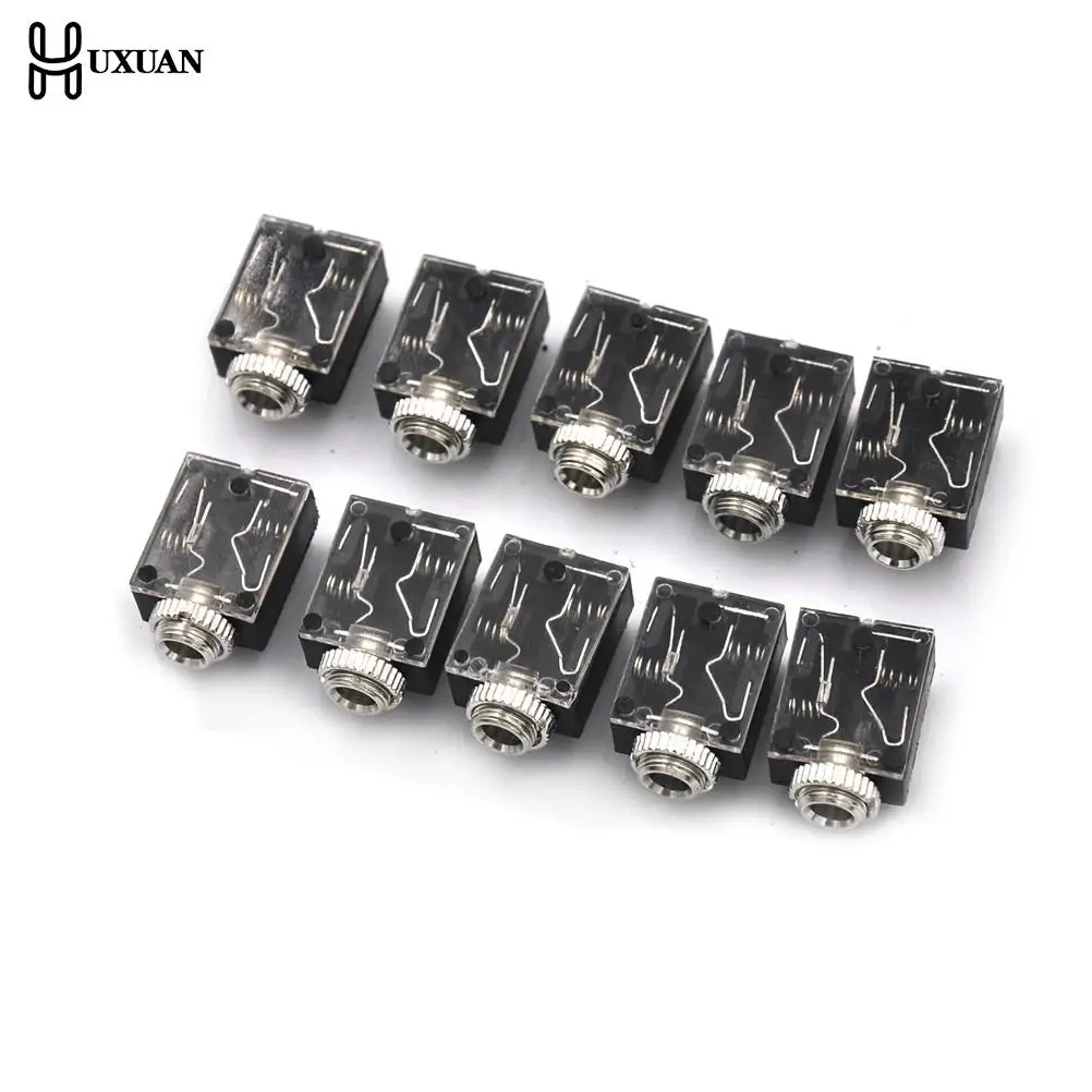 10pcs//lot Headphone Jack 5 Pin PCB Mount Female 3.5mm Stereo Jack Socket Connector Headphone Jacks