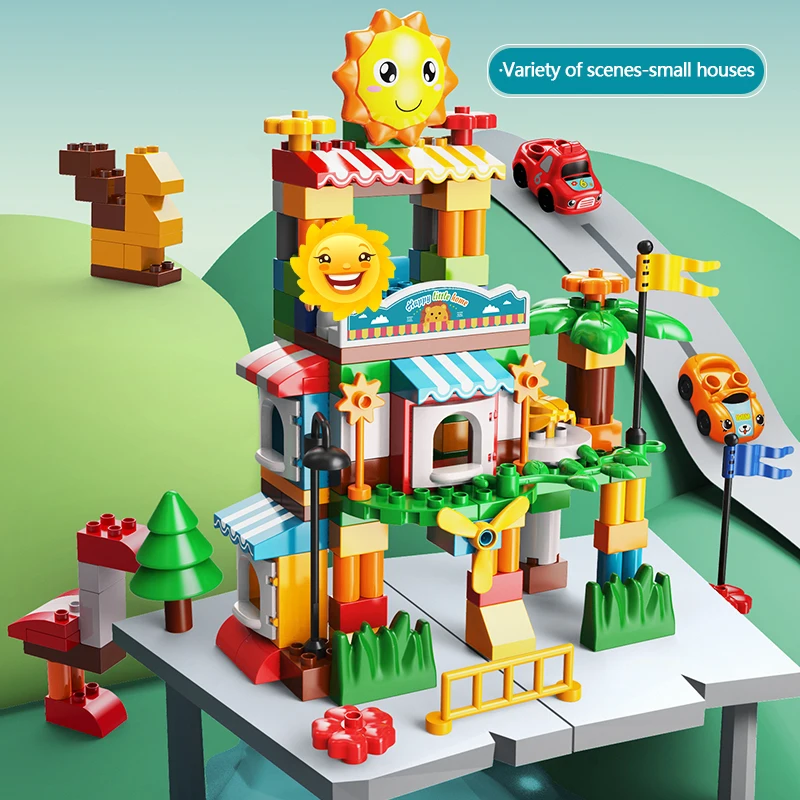 

Big Size Building Blocks Amusement Park DIY Figures Brick Assembly Bricks Construction Block Toys For Children Kids Gift