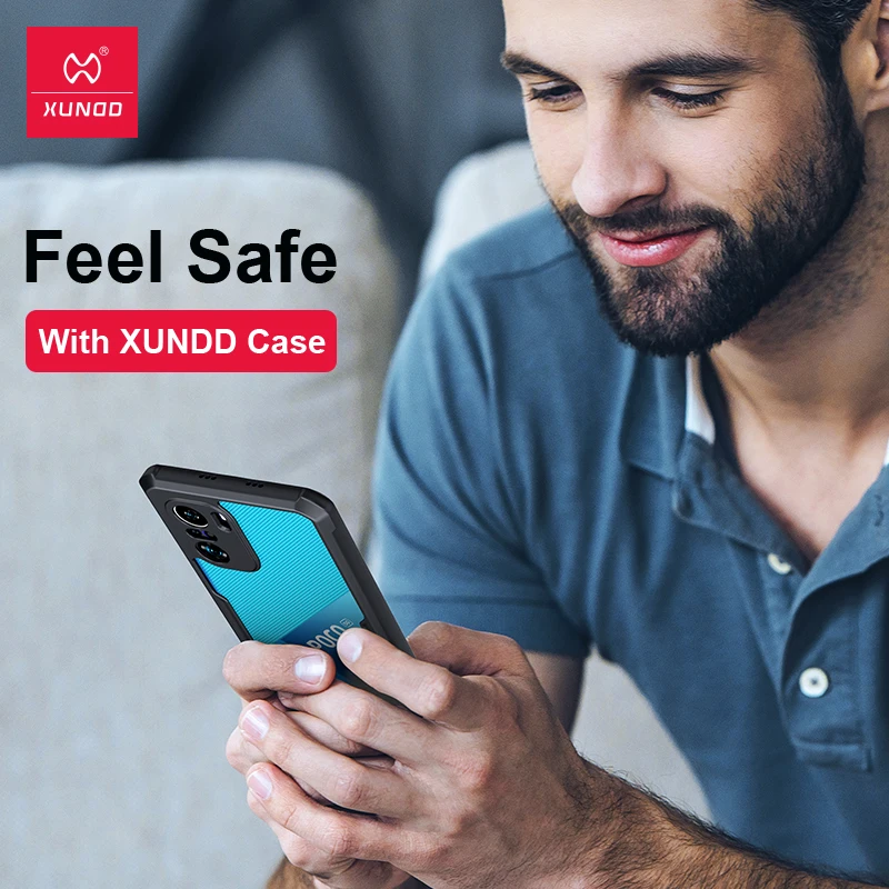 Xundd For Poco F3 Case,For Redmi K40 k40 Pro Case,Airbag Anti-Fall Bumper Shell Lens Protect Back Transparent Cover For POCO F3