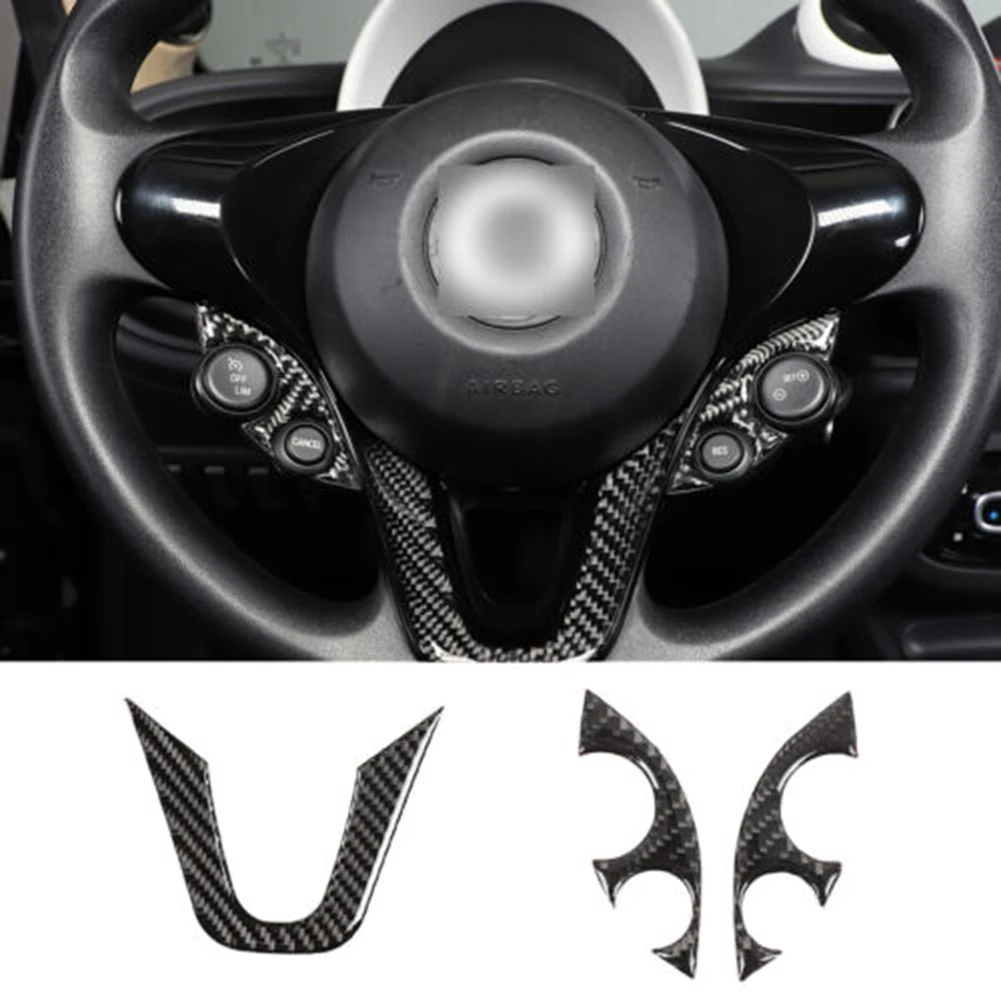 

Carbon Fiber Steering Wheel Cover Button Sticker For Smart Fortwo 453 2016-2021teering Wheel Cover Button Sticker For Smart Fort