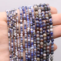 234mm natural sodalite crystal stone beads charms small round loose spacer beads for jewelry making diy bracelet necklace