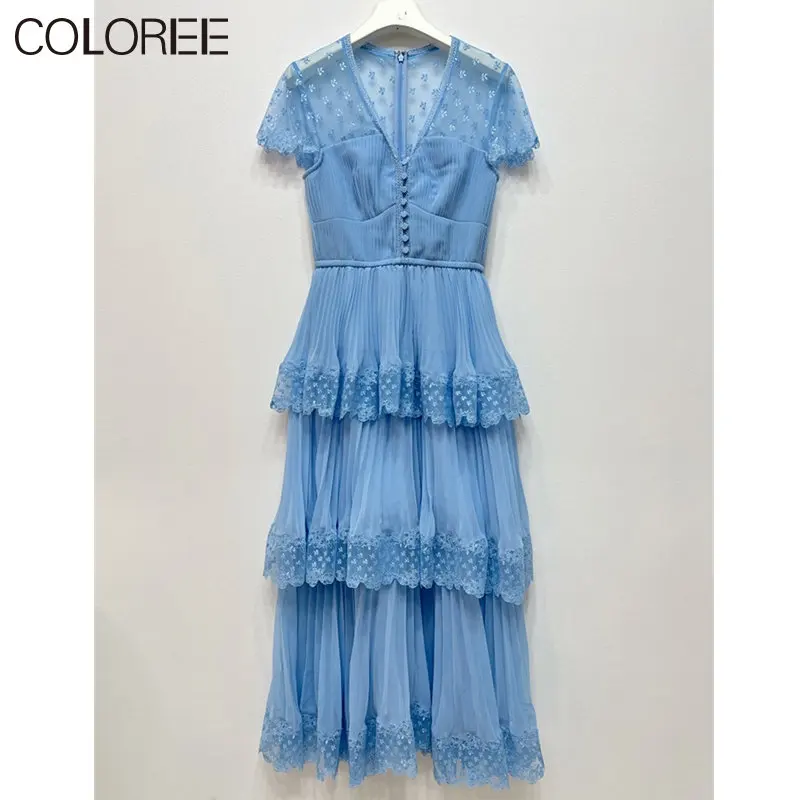 

Женское шифоновое платье-макси с V-образным вырезом