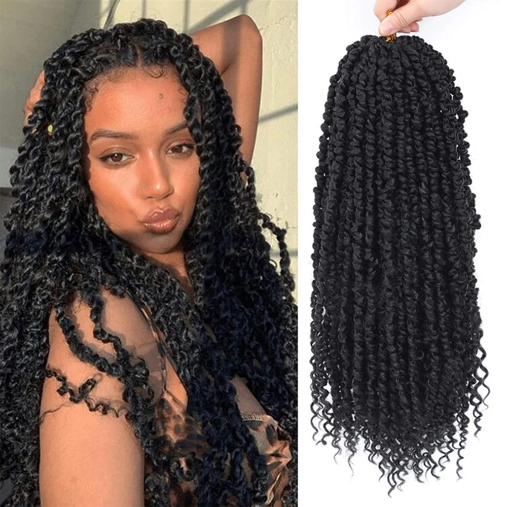 Sambriad Synthetic Passion Twist Hair Water Wave Braiding Hair for Butterfly Style Crochet Braids Bohemian Hair Extensions