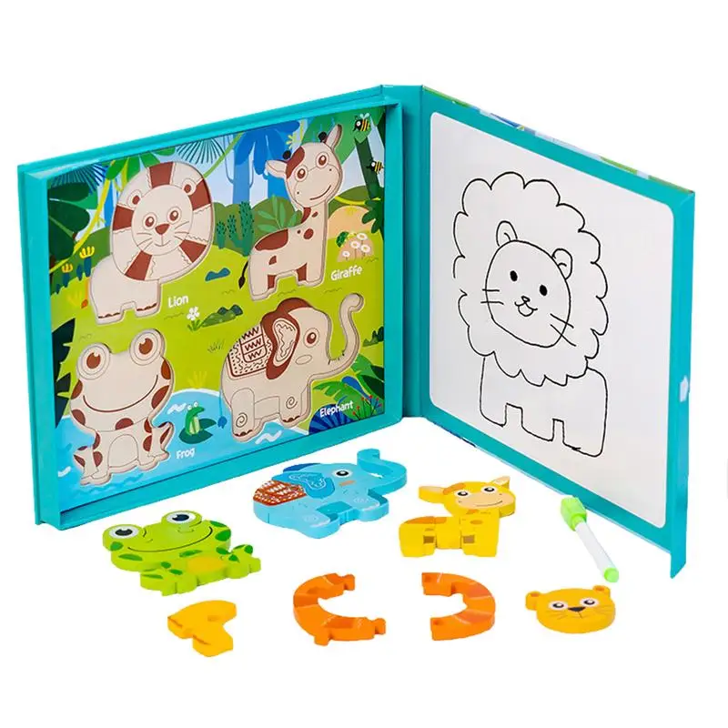 

Wooden Puzzles For Toddlers 3D Animal/Traffic Puzzle Board Fine Motor Skill Learning Educational Montessori Puzzles For Kids