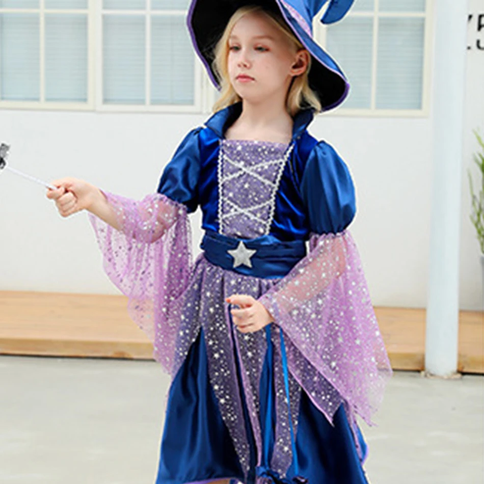 Witch Dress Halloween Kids Cosplay Demon For Girls Dress Maleficent Masquerade Party Tulle Long Dress Buy Three Get One Free