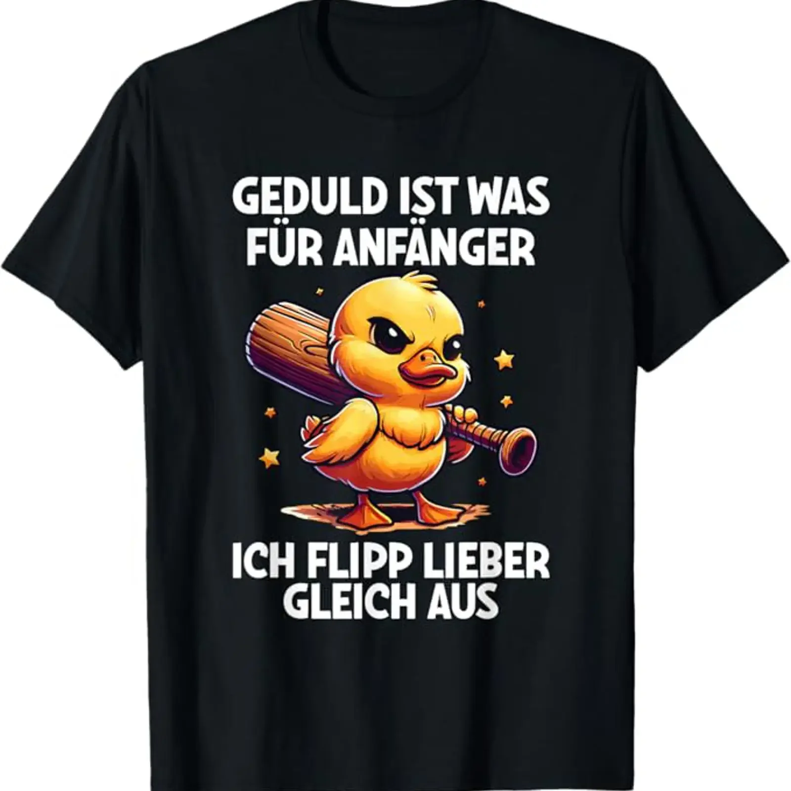 Фото Футболка Geduld Ist Für Anfänger Ich Flipp Ggleich Aus Ente Witzig, винтажная, модная, стильная, для повседневной носки №1