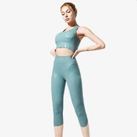 2022 new brocade double sided bronzing yoga suit womens two piece fitness suit high waisted hip lifting leisure sports suit