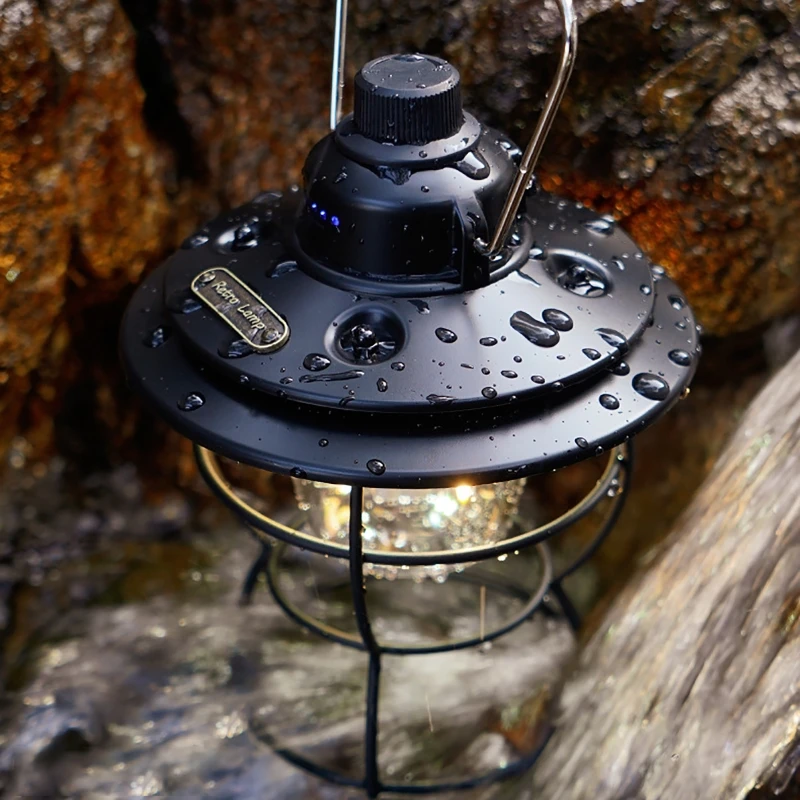 

LED Portable Retro Camping Lights Lantern Rechargeable Handle Flashlight Vintage Warm White Light Outdoor Tent Light Horse Light