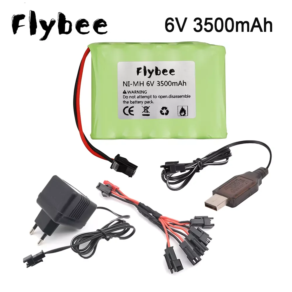

6v 3500mah NiMH Battery + charger For Rc toys Cars Tanks Robots Boats Guns Ni-MH AA 3000MAH 6v Rechargeable Battery
