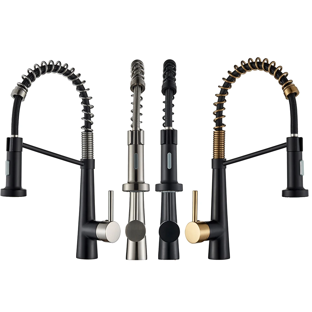 Черный кухонный смеситель матовый вытяжной кран для раковины крепление на