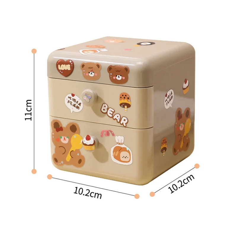 Cute Jewelry Storage Box Ring Box Student Desktop Stationery Storage Box Earring Organizer Necklace Holder