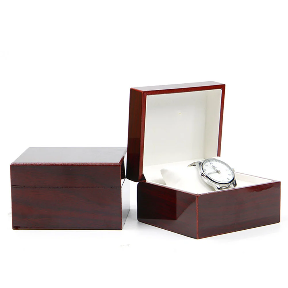 

Watch Box Case Display Gift Wood Ring Storage Wooden Store Holder Jewelry Boxes Single