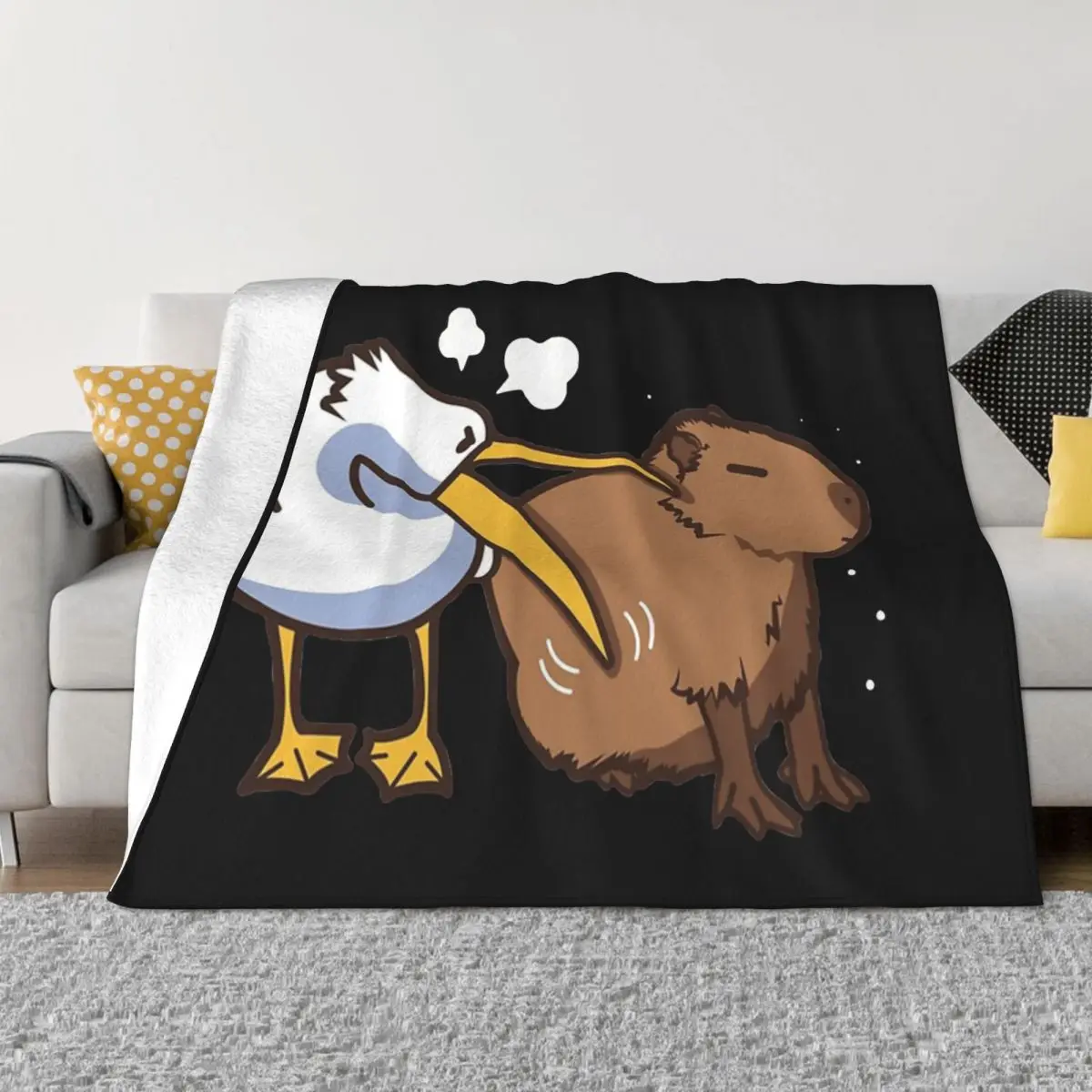 

Capybara Plush Blanket Funny Kawaii Meme Animal Vintage Throw Blanket for Bed Sofa Couch 200x150cm Bedspreads