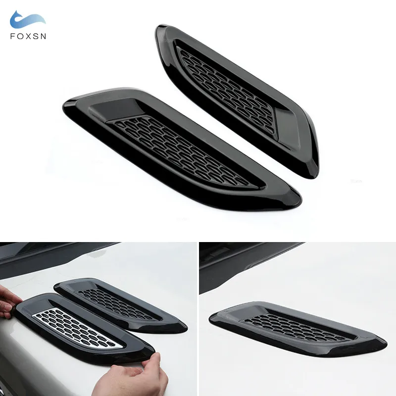 

Glossy Black Exterior Hood Side Wing Air Flow Outlet Vent Trim For Land Rover Discovery Sport LR3 LR4 Range Rover Evoque Vogue
