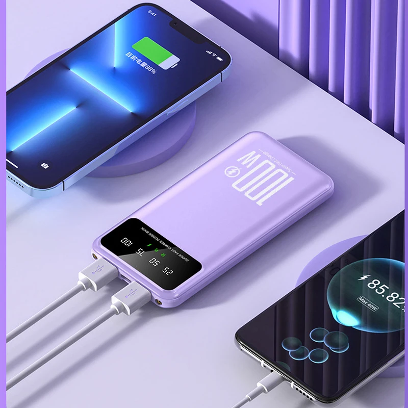 100W Super Fast Charging Power Bank 20000mAh Portable Charger External Battery Pack Powerbank for iPhone Xiaomi Huawei Samsung images - 6