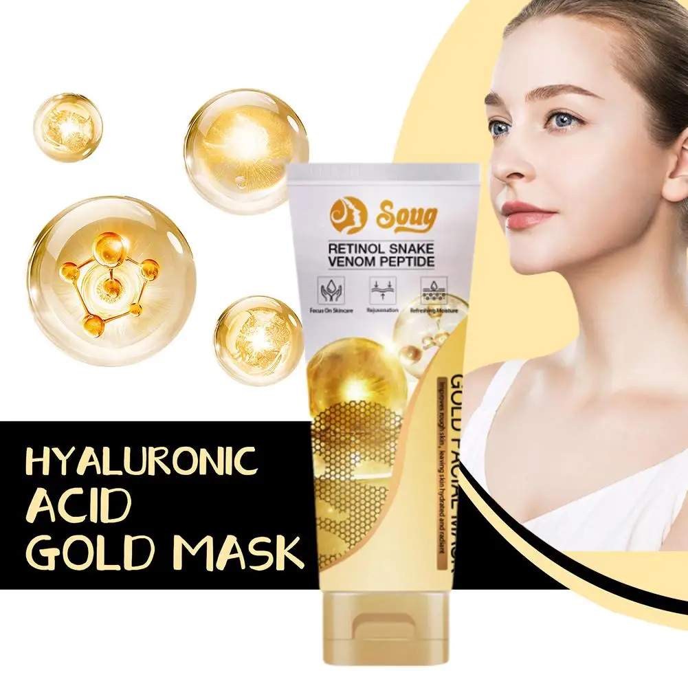

100g Retinol Snake Venom Peptide Gold Mask Desalination Pores Mask Anti-Wrinkle Shrink Tightening Wrinkle Soft Fine R4E3