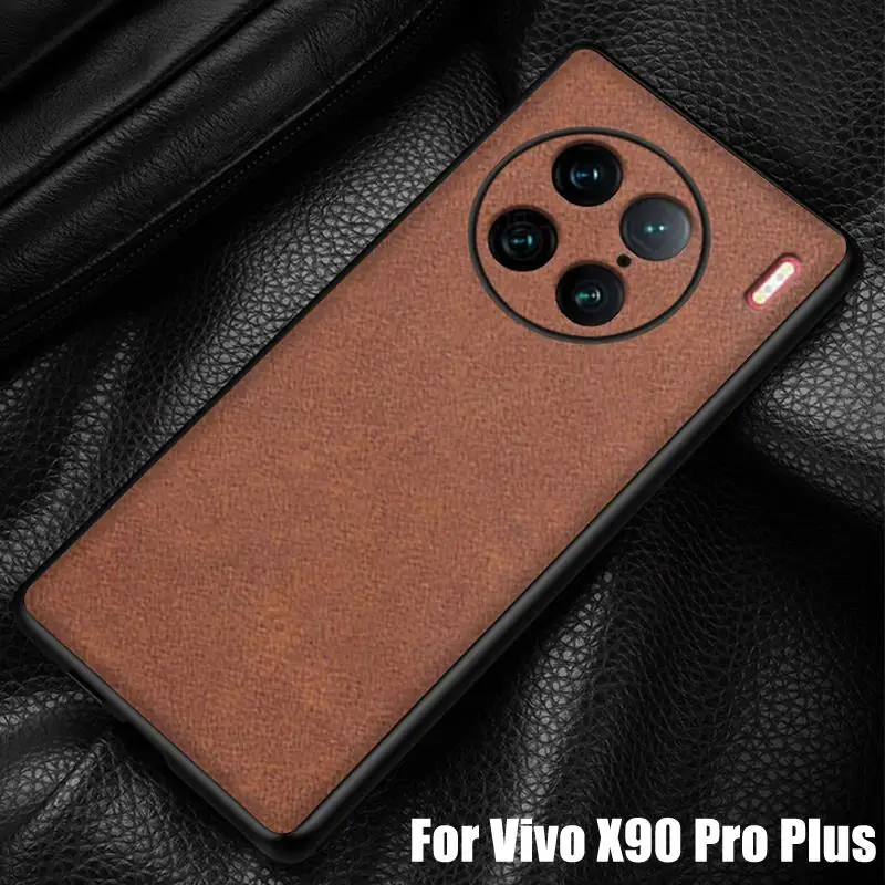Чехол для телефона из натуральной кожи Funda vivo X90 Pro Plus 5G ультратонкий защитный