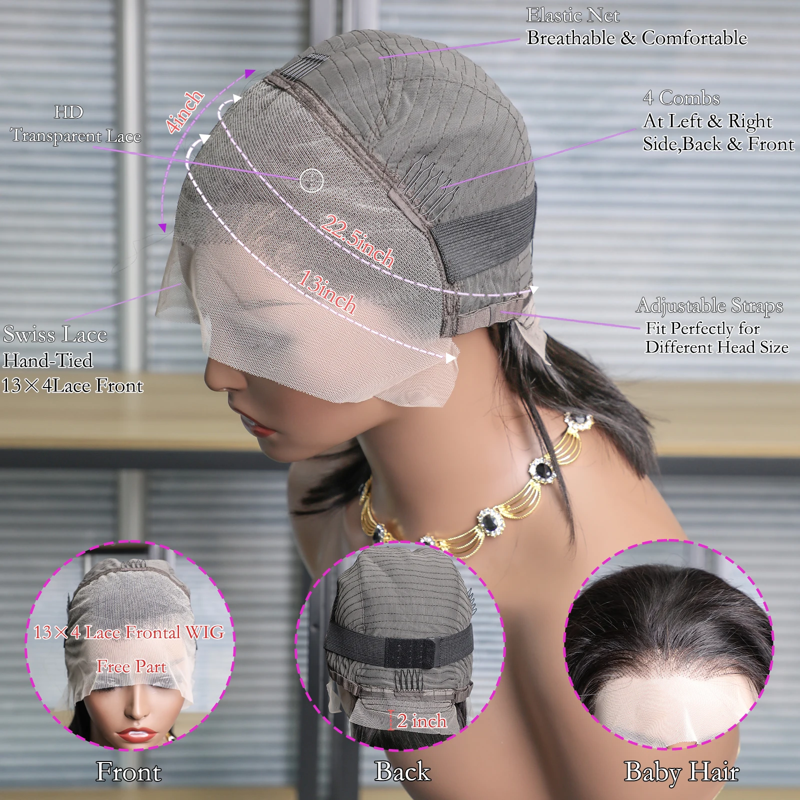 Парик для чернокожих женщин 13x4 14 дюймов