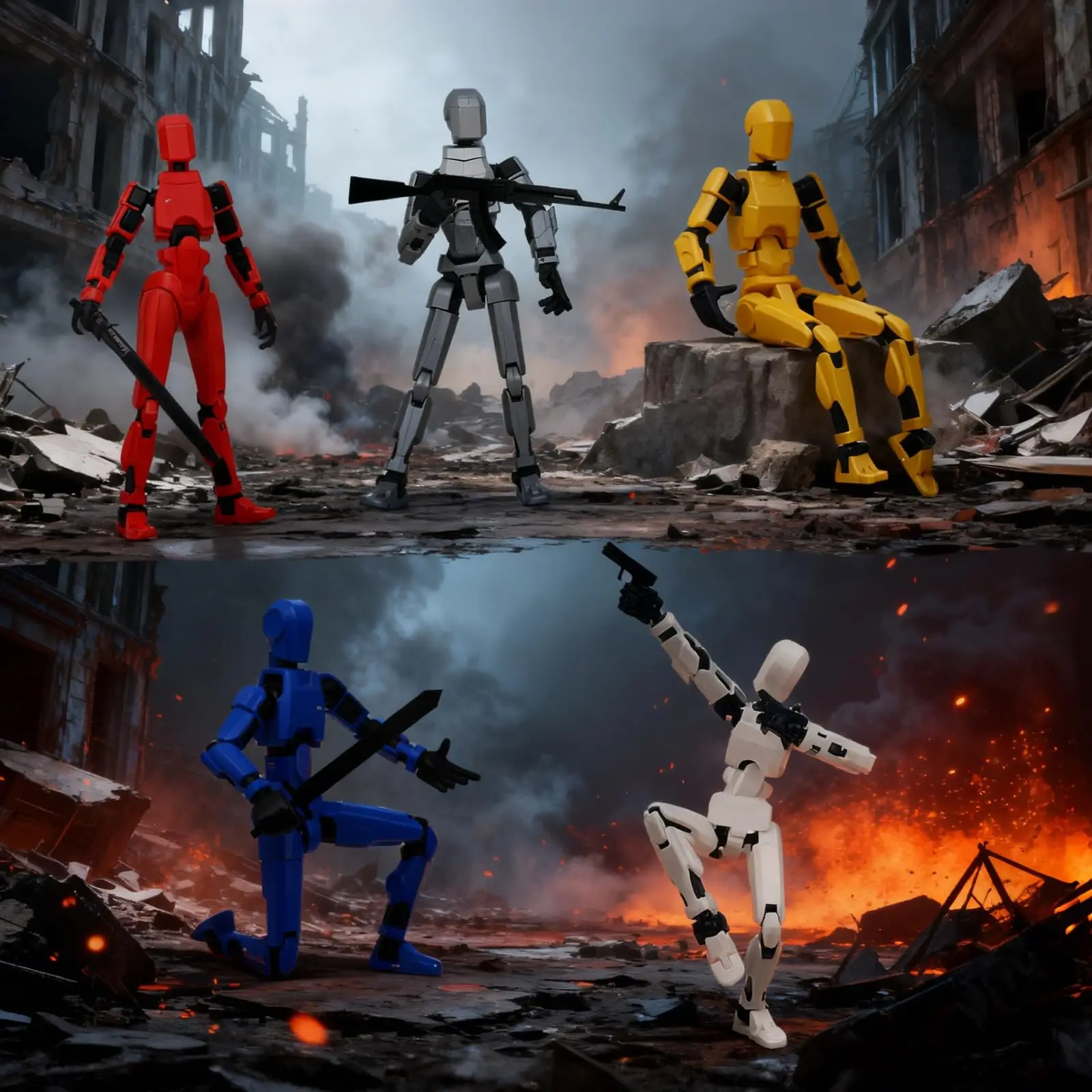 Фото Набор из 10 фигурок Dummy13, 3D-печатные игрушки-фигурки для детей, Dummy 13, Робот 13, полноразмерная механическая фигурка №4