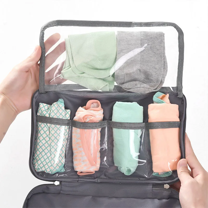 Portable travel Cationic underwear bras socks divider Storage Bag Fashion Waterproof clothes Storage box drawer closet organizer