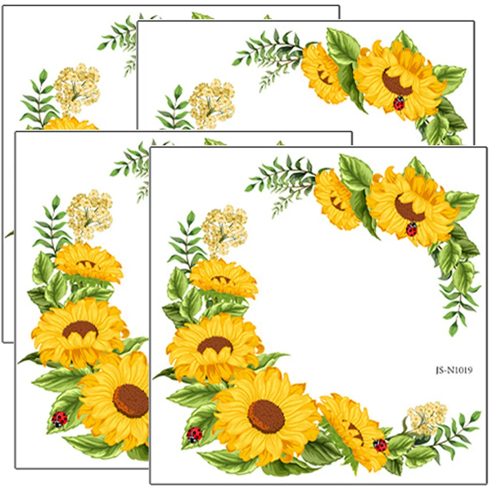 

4pcs Flower Wall Sunflower Peel And Flower Stickers For Wall Stickers For Walls Decoration Sunflower Room Decor