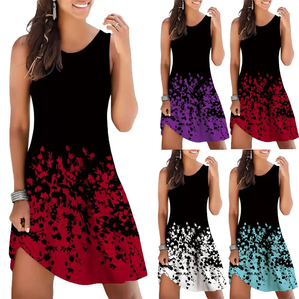 

2023 Women's Wear Fashion Clothing New Spinning Cotton Positioning Flower Personalized Vest Dress Dress