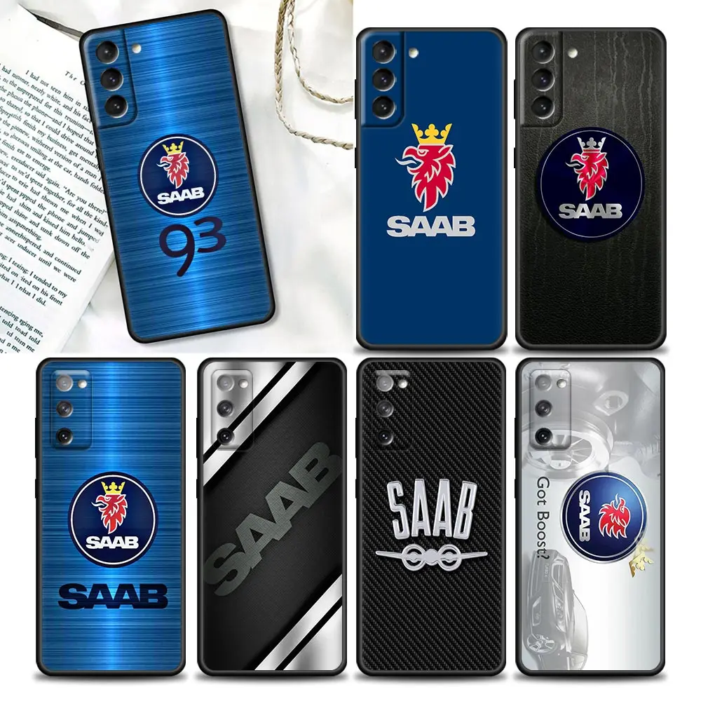 

Phone Case for Samsung Galaxy S22 S23 S9 S10e S21 S20 Fe Plus Ultra 5G Soft Silicone Case Fundas Cover Luxury 3D SAAB Car Logo