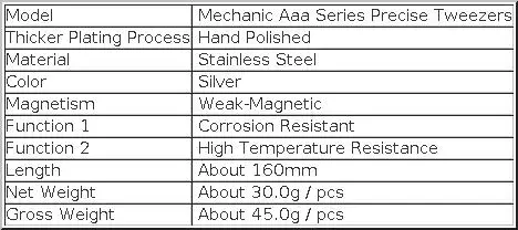 MECHANIC Aaa-14 Stainless Steel Ultra Fine High Hardness Tenacity Durable Tweezers For SMD PCB BGA Motherboard Micro Repair Tool