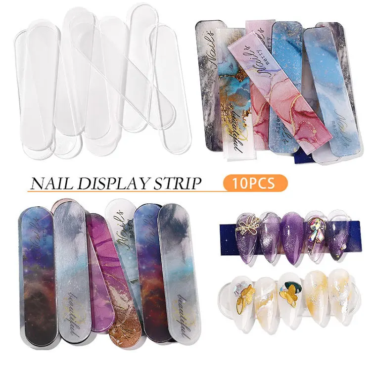 

10 Pieces/Set Nail Art Display Boards Oval Shape False Nail Tips Nail Adhesives Nail Kit Nail Art Tools Stamping Plate Holder