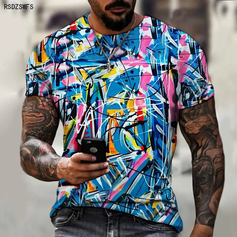 

2021 nova costura hip-hop, camiseta estampada engraçada, roupas masculinas mais vendidas, impressão 3D hip-hop de rua