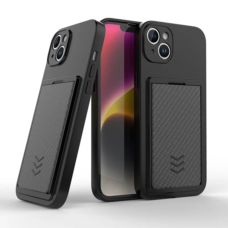 Чехол из углеродного волокна для iPhone 14 13 Pro Max, полностью силиконовый чехол с защитой от падения, мягкий чехол из ТПУ для телефона