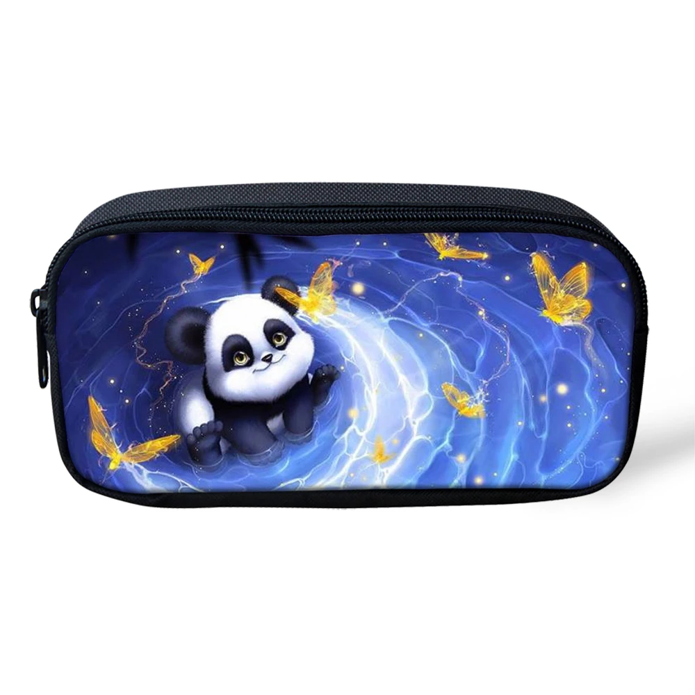 ADVOCATOR Starry Panda Print Pen Bags Pencil Pouch Travel Cosmetic Organizer Zipper Polyester Storage Box Custom Free Shipping