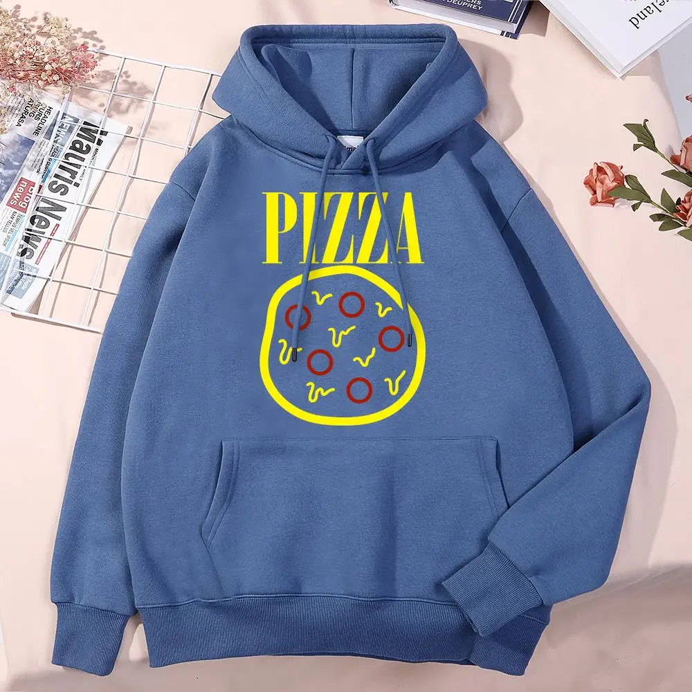

Delicious Pizza Enthusiasts Printing Mens Hoodies Vintage All-Match Streetwear Pocket Fashion Clothes Harajuku Quality Clothing