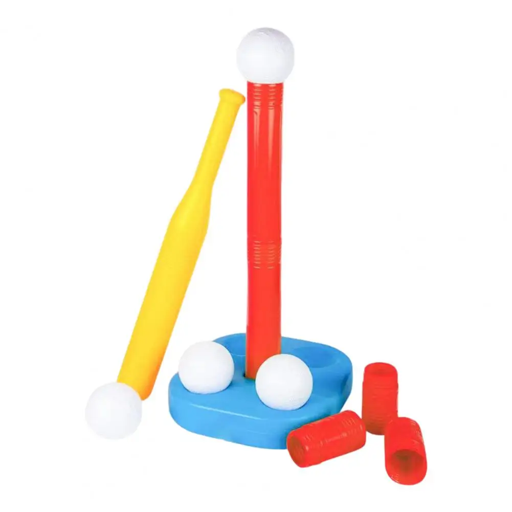 

No Odor 1 Set Compact Outside Boys Girls T-Ball Games Sets Sturdy Baseball Bat Toy Burr-free for Outdoor Sports