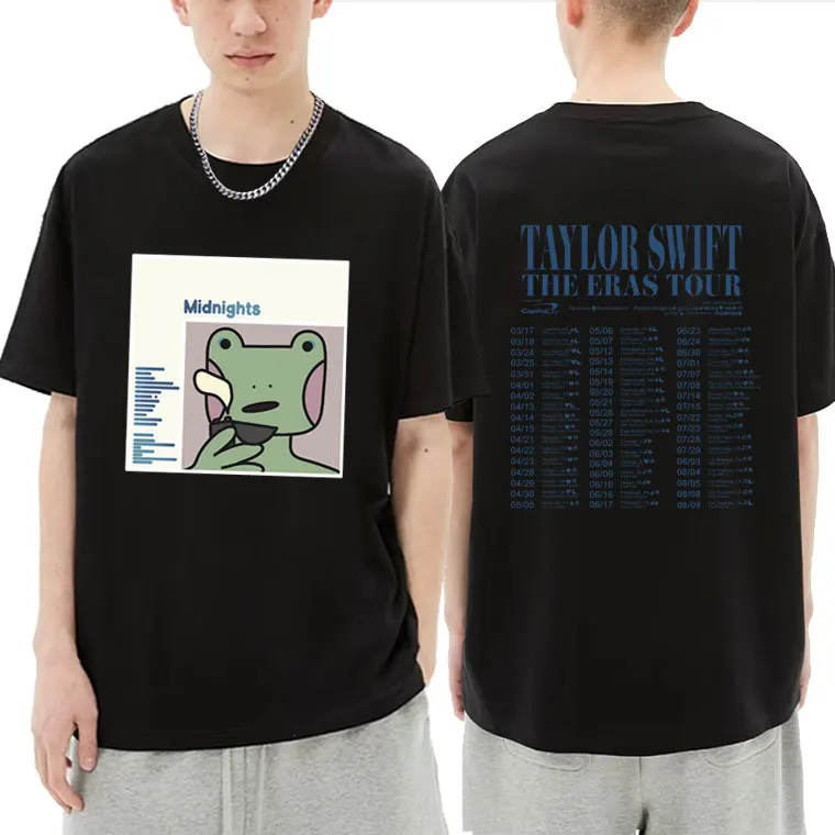 

Taylor Midnights Cover Frog Print T Shirts Taylor The Eras Tour 2023 World Tour T-shirt Women Men Fashion Oversized Cotton Tees
