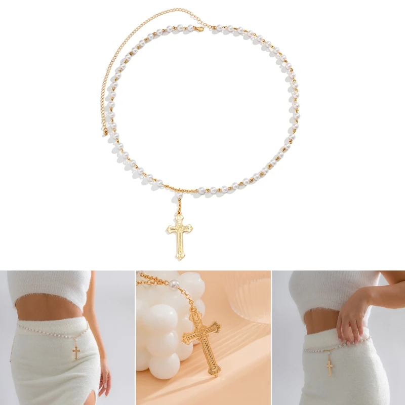 

Belly Waist Chain Beaded Metal Chains Pendant Body Jewelry Beach Summer Accessory Belt for Women and Girls DXAA